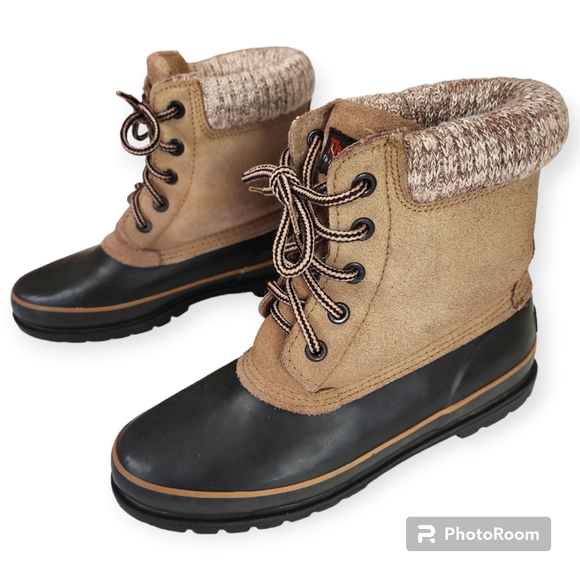 Cherokee Cabincore Duck Boots Brown Lined Steel Shank ThermoLite Snow Boots Sz 8 - Picture 10 of 10
